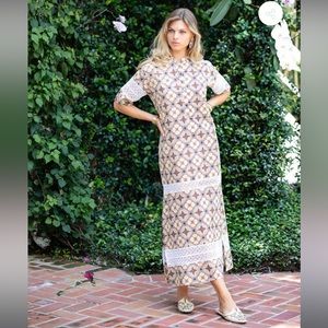 Julia Amory Majorelle dress- Saffron Medallion-Size Small- NWT